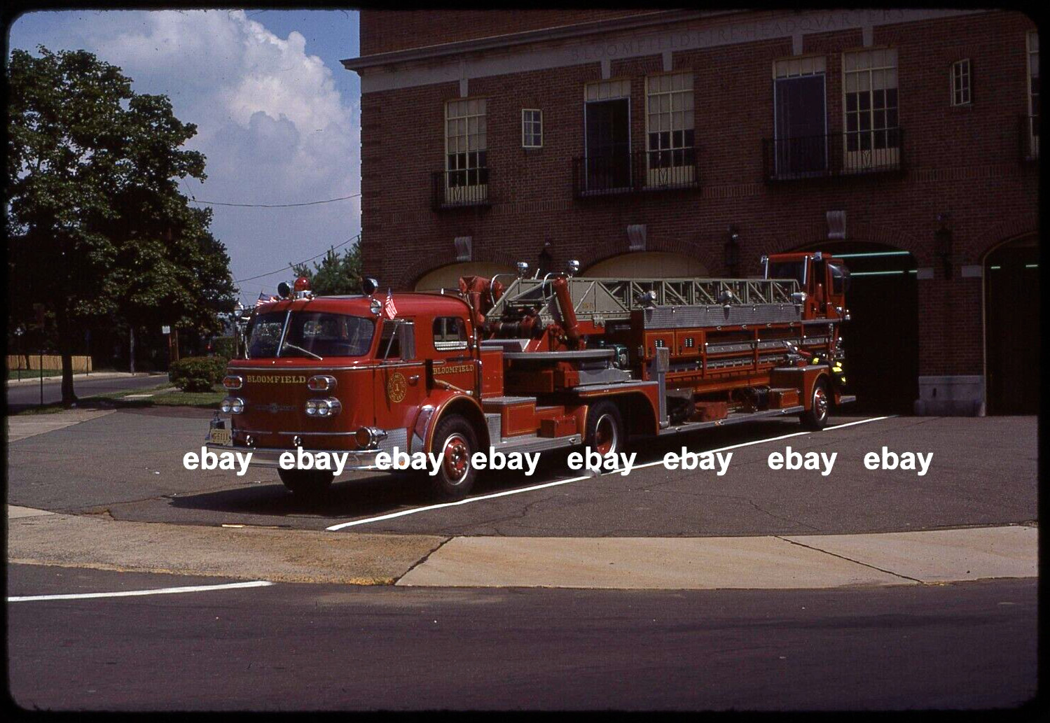 Bloomfield NJ 1970 American La France 100' TDA Fire Apparatus Slide