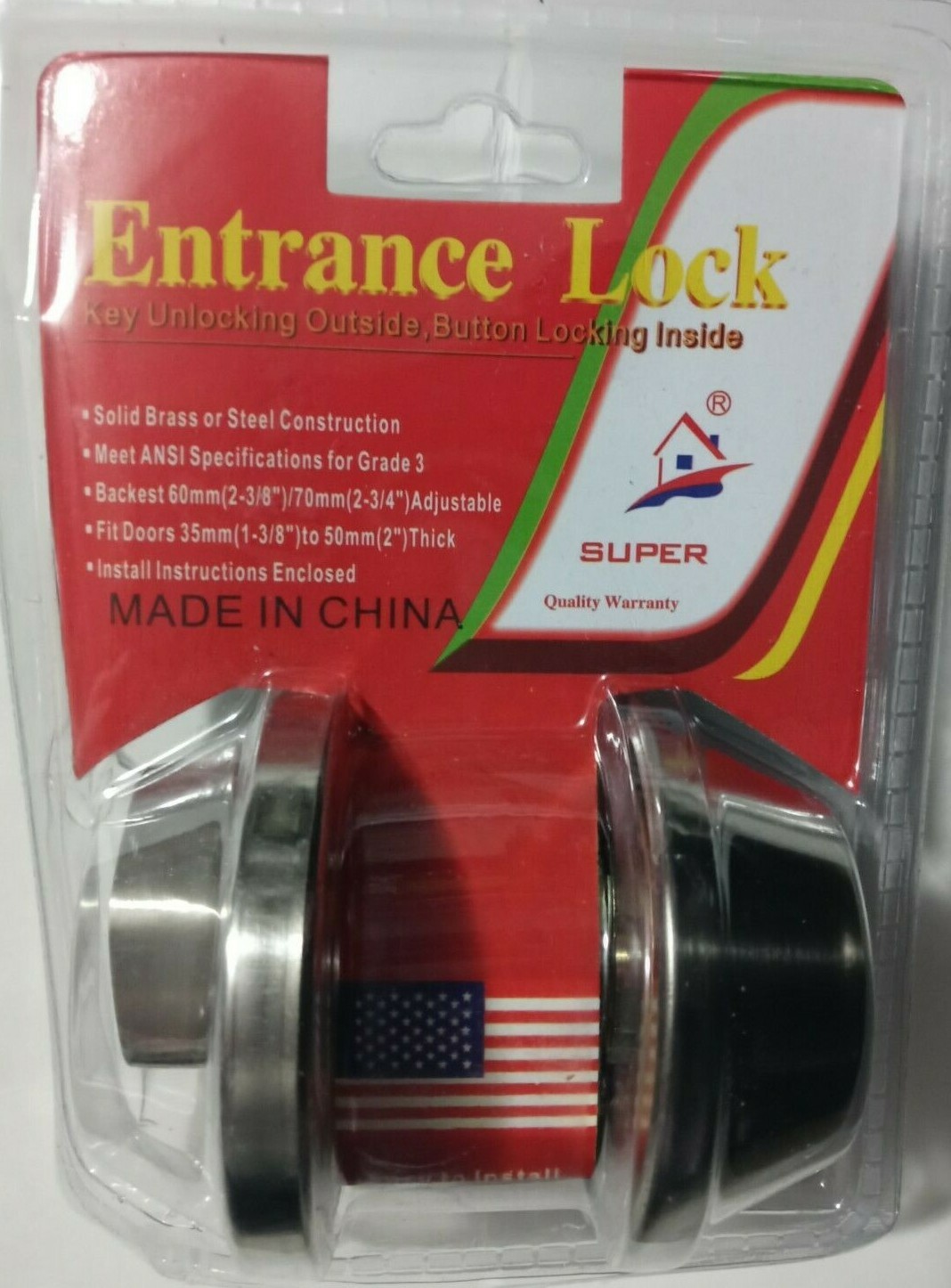 Entrance Lock Single Cylinder Deadbolt, Satin Stainless