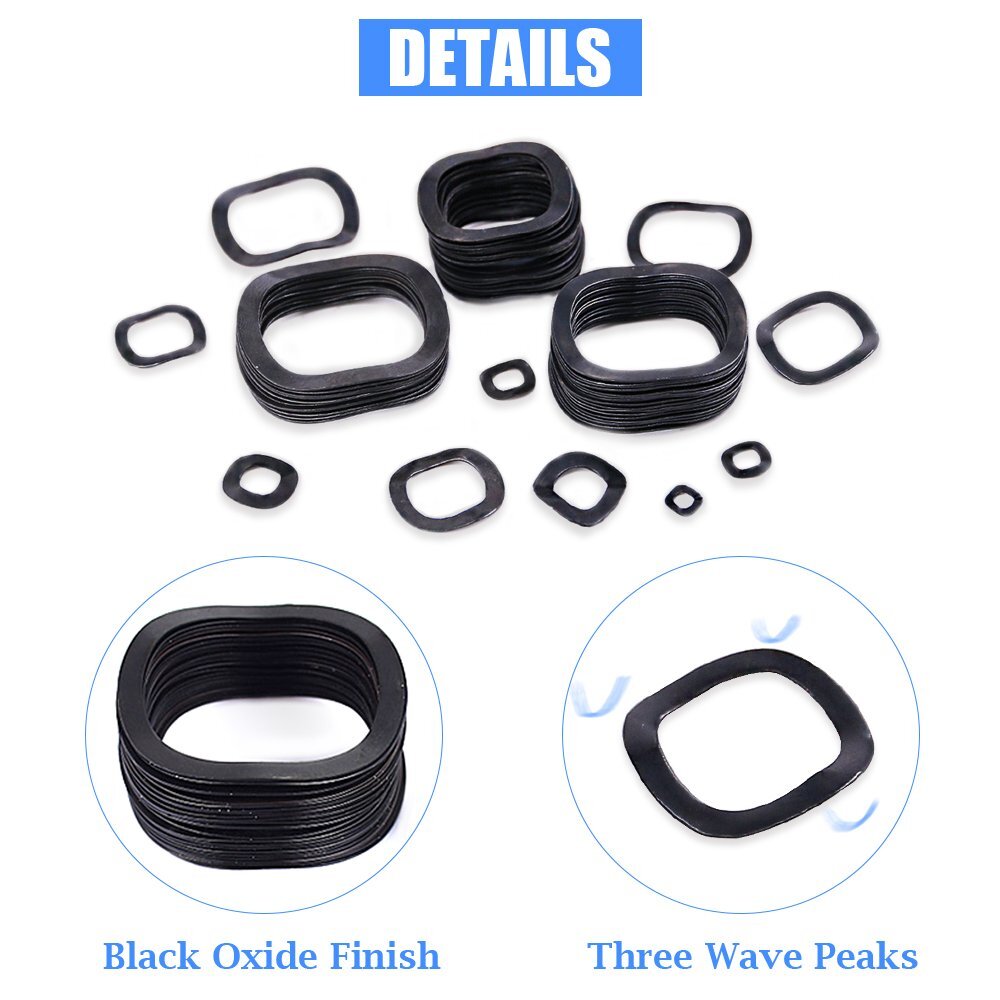 Glarks 320Pcs Carbon Steel Compression Type Wavy Wave Crinkle Spring Washers...