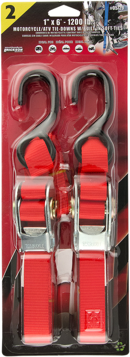 ERICKSON - Over-Center Buckle Strap 1" X 6' Red | 5729