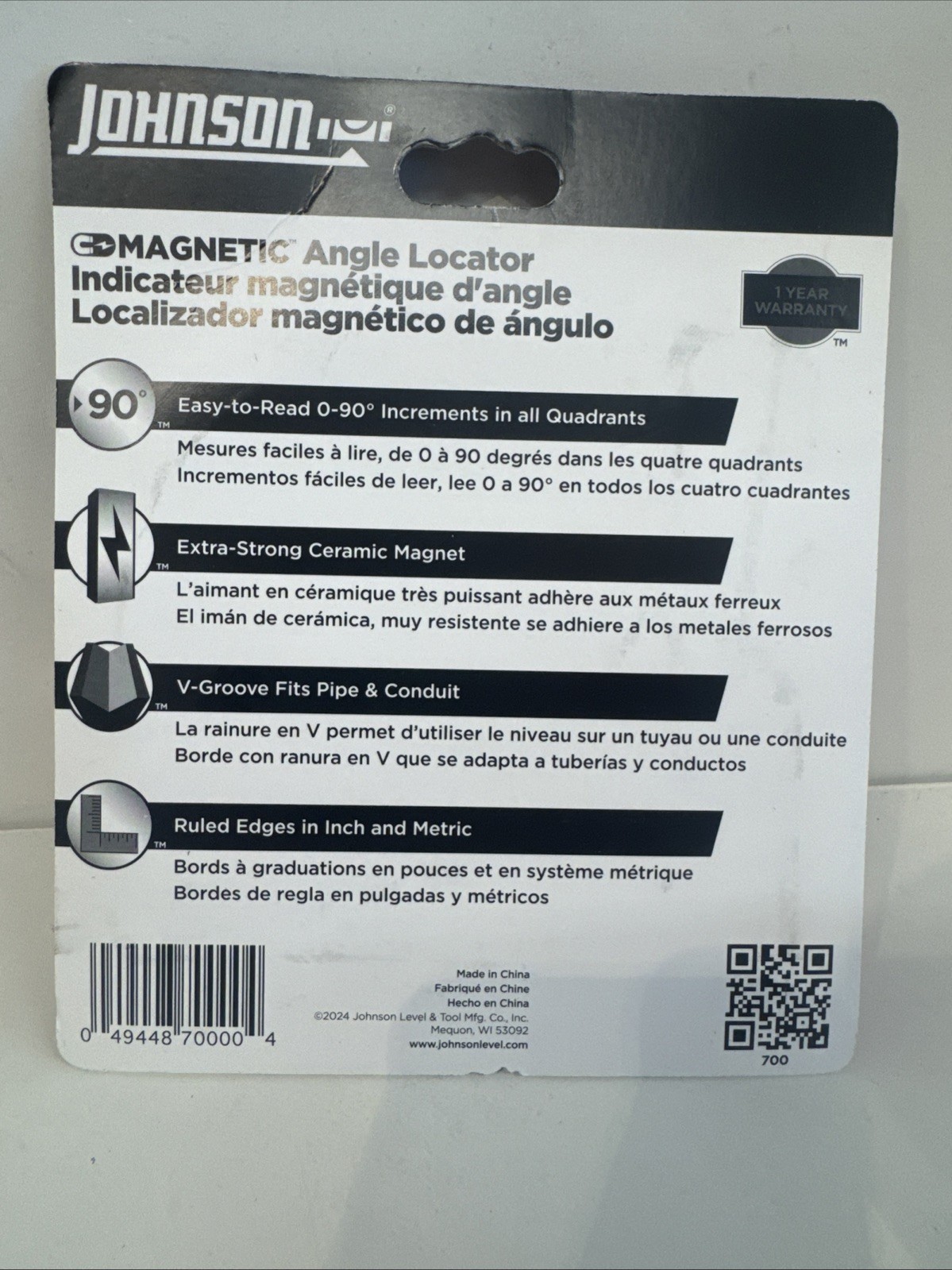 Brand New Johnson Level&Tool 700 Magnetic Angle Locator, Assorted Sizes, Styles