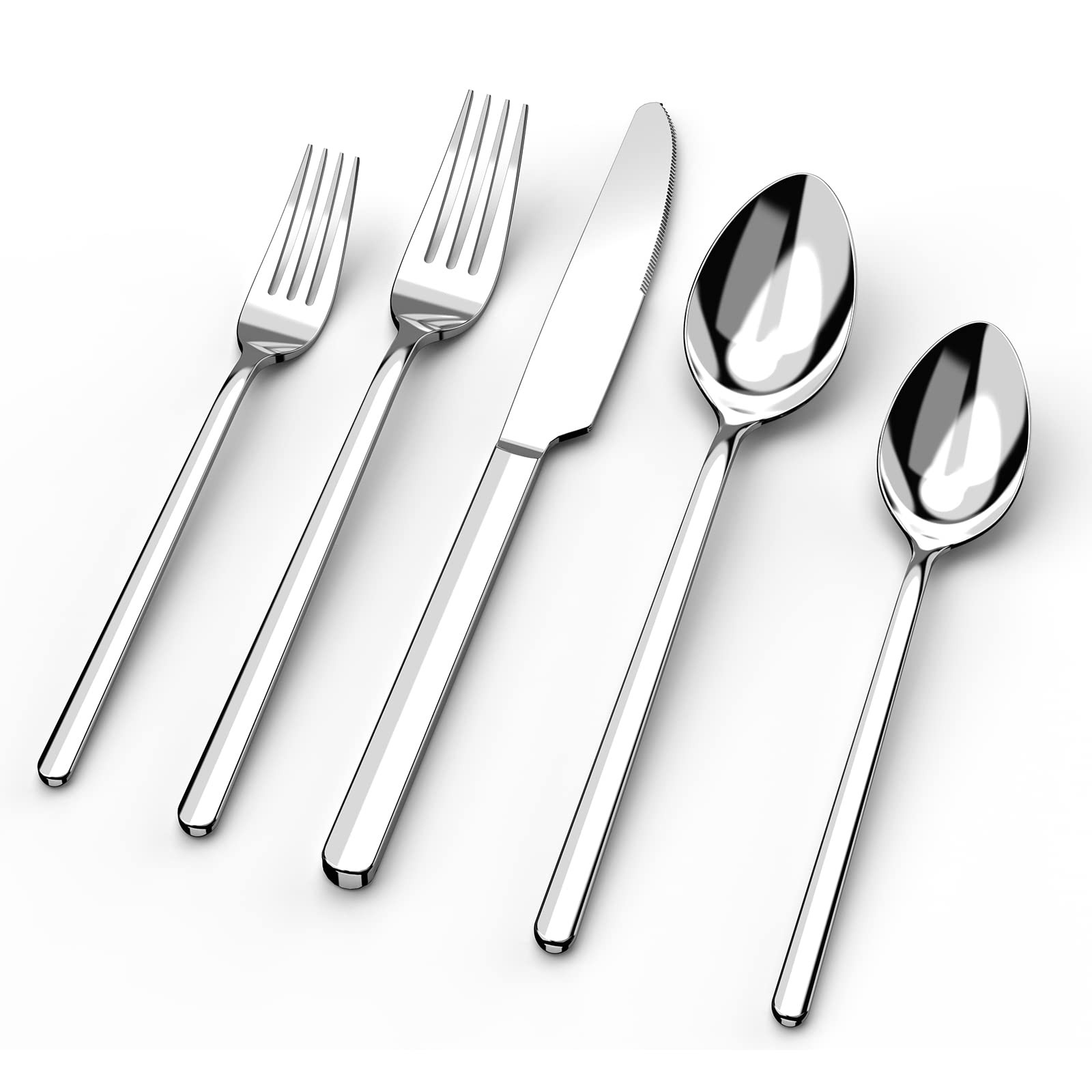Silverware Set, 20 Piece Flatware Cutlery Set for 4, 18/10 Stainless Steel Si...