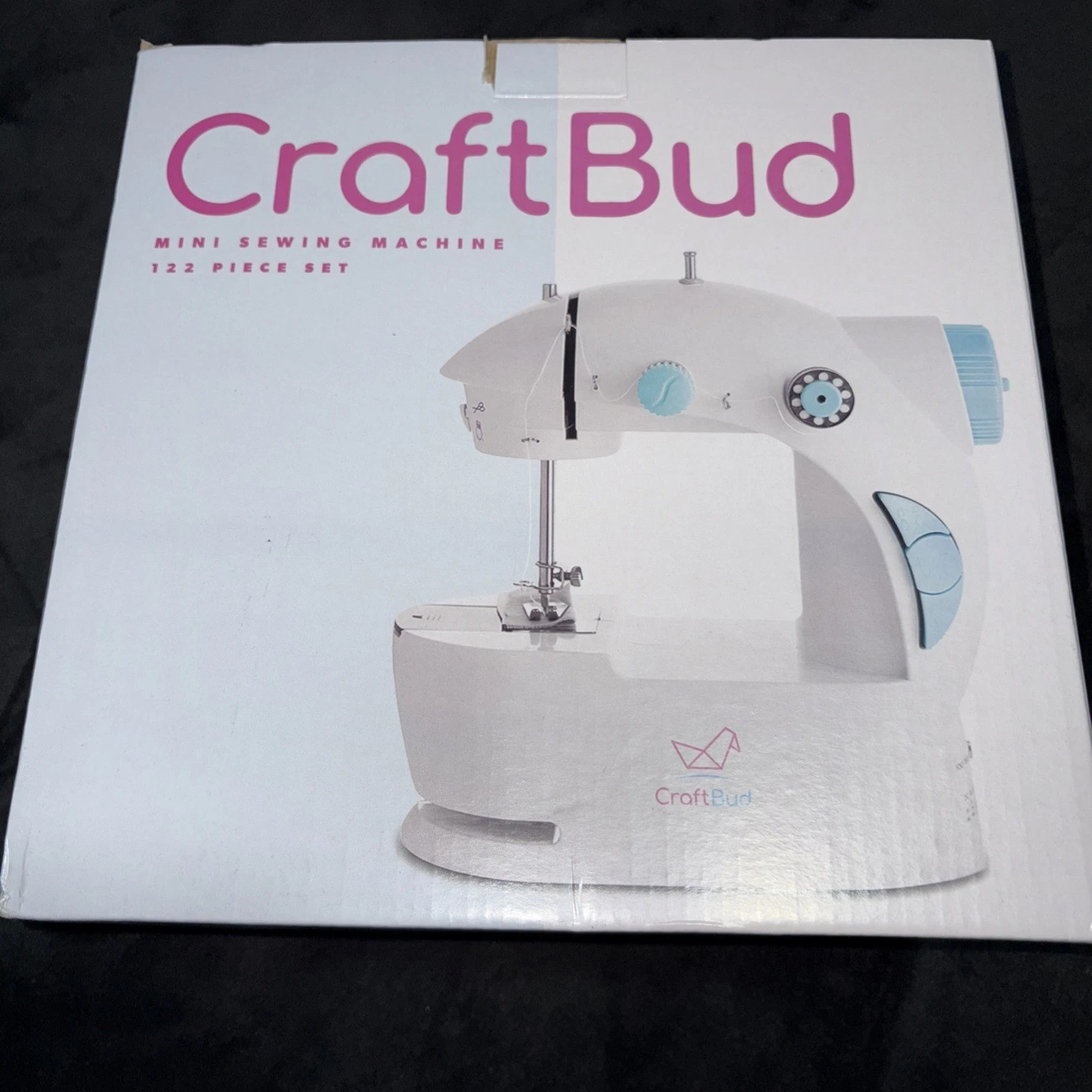 CraftBud Mini Sewing Machine for Beginners, Dual Speed Premium Set, White 122 Pc