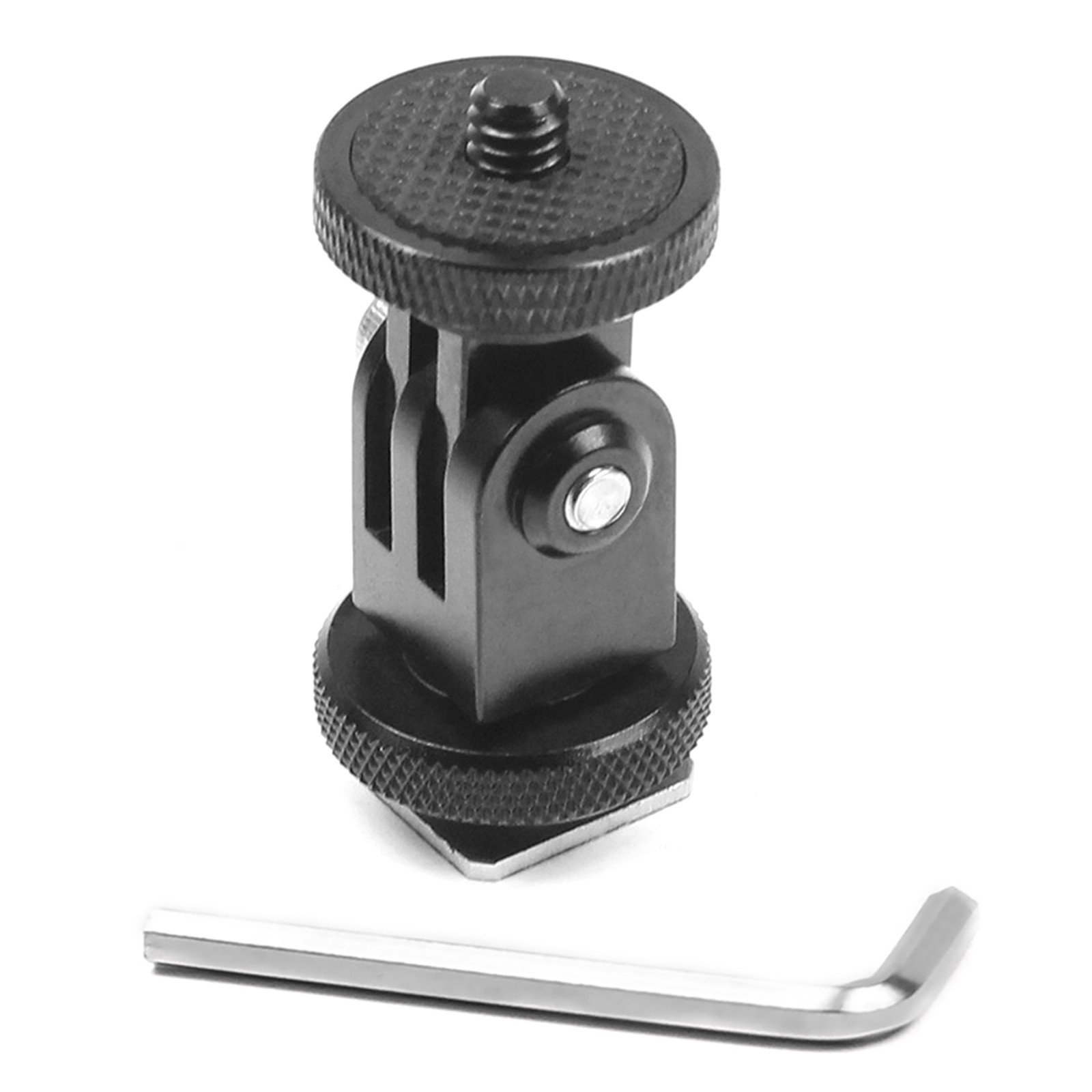For GoPro 360° Rotatable Cold Shoe 1/4 Screw Base Fixed Adapter Mounting Bracket