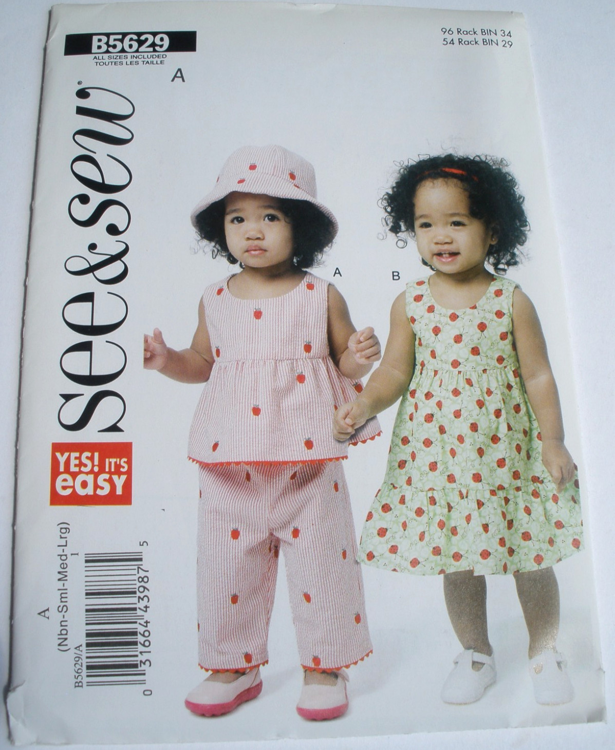 See & Sew 5629 Summer Top, Dress, Panties, Pants & Hat Infant NB-L Pattern UC