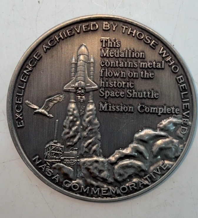 1981-2011 NASA Space Shuttle Program Commemorative Flown Metal Medallion Coin