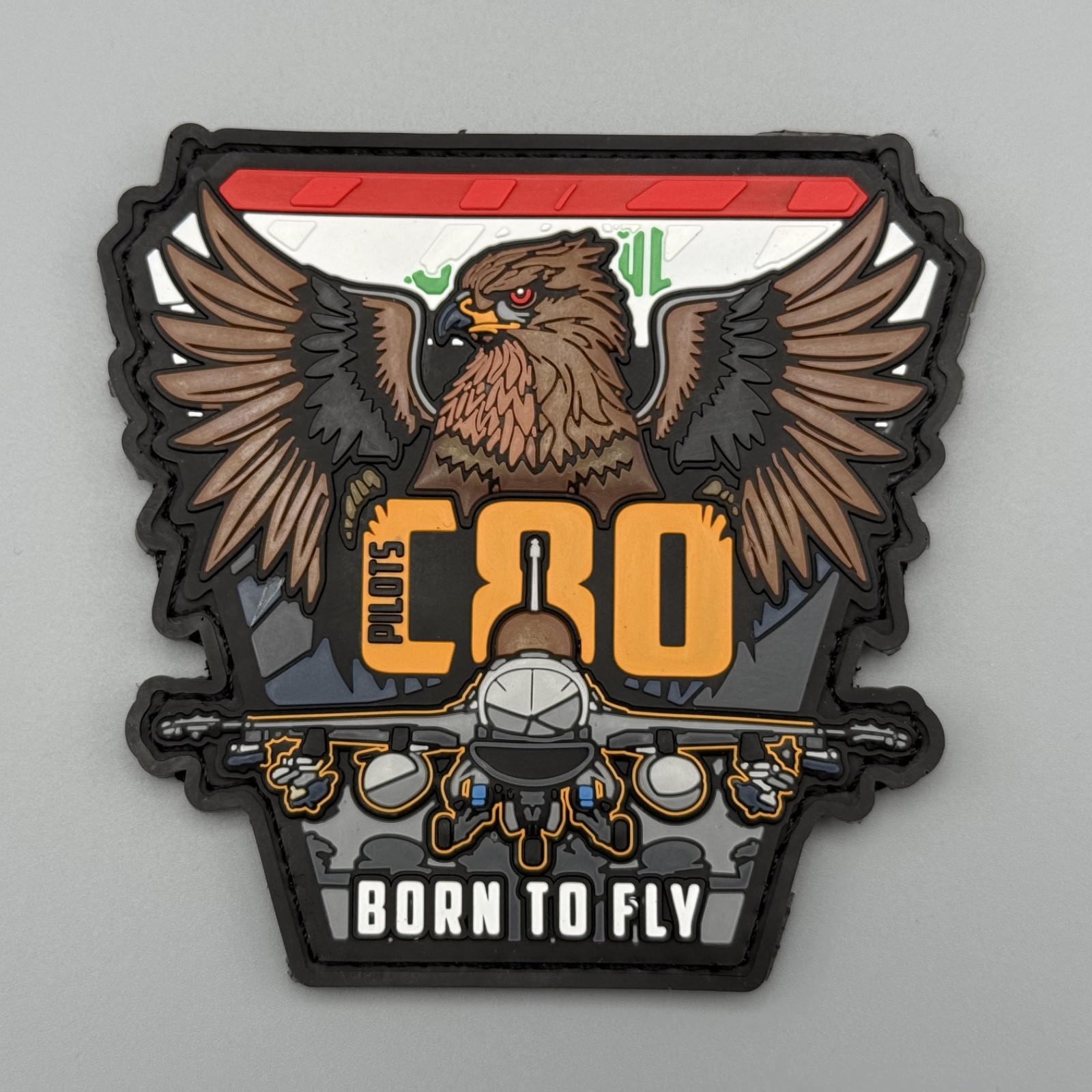 Iraqi Air Force Patch Born to Fly F-16 Fighting Falcon Pilots C-80 High Quality