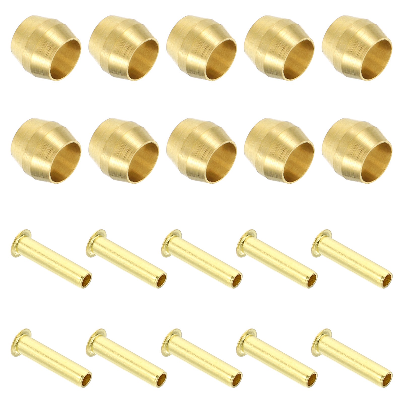 40 Pcs Brass Compression Sleeves Ferrules for 3/16 Inch OD Hose Tube