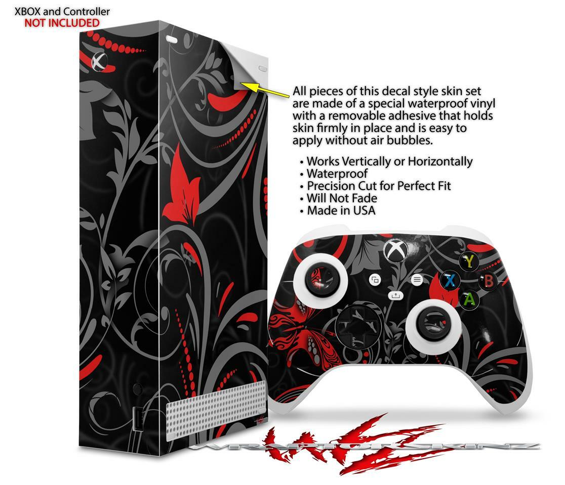 Skins XBOX Series S Console Controller Twisted Garden Gray Red