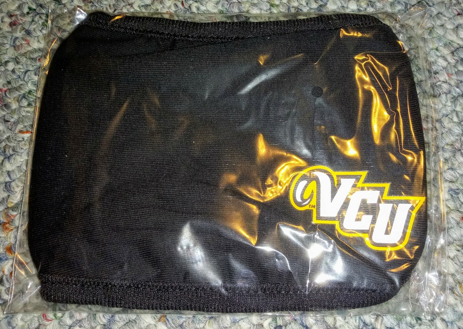 VCU Rams Basketball Logo Cloth Face Mask Black Adult Brand New OSFM