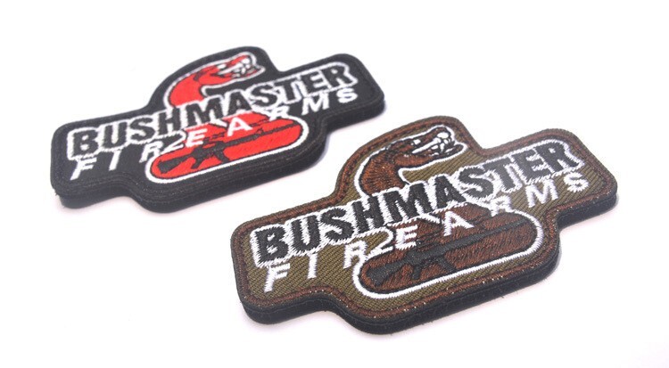 2PCS BUSHMASTER FIRE ARMS AK-47 SNAKE TACTICAL EMBROIDERED HOOK LOOP PATCH