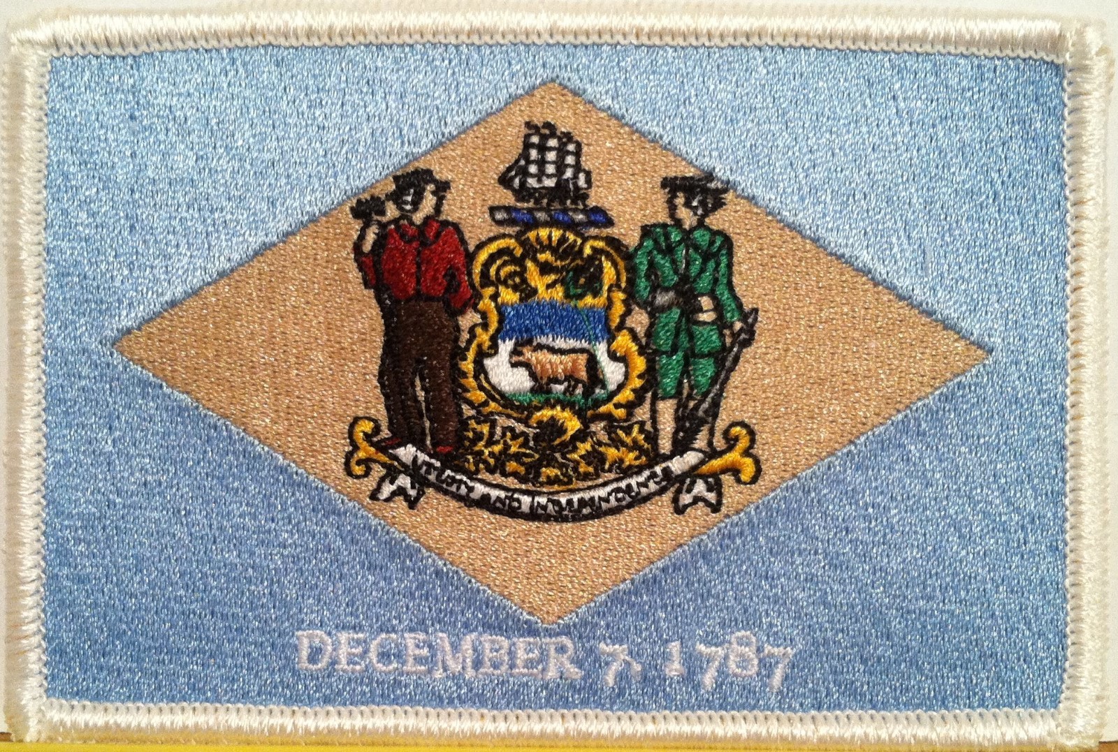 DELAWARE State Flag Embroidered Patch W/ VELCRO® Brand Adhesive Fastener