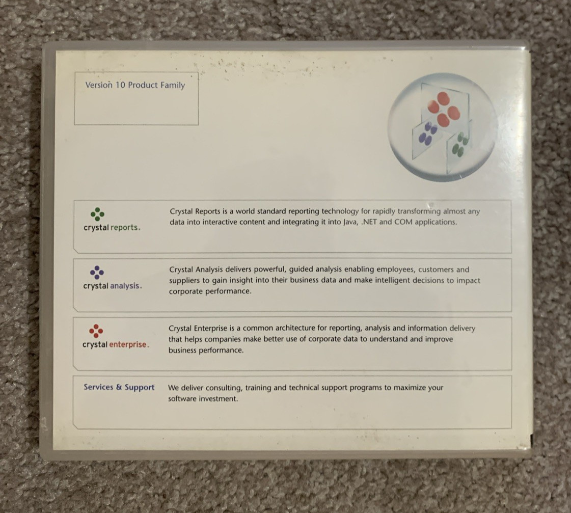Crystal Reports v 10 Standard Edition PC 2004 GOOD