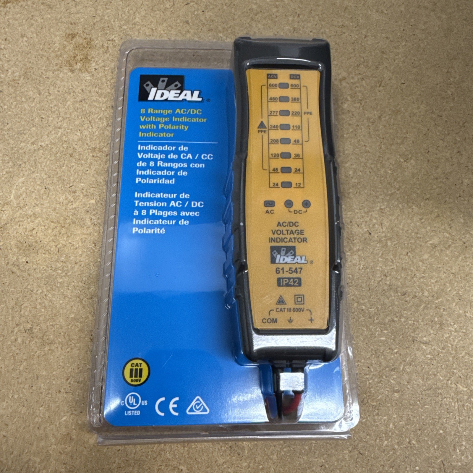 Ideal 8 Range 600 Volt AC/DC Voltage & Polarity Indicator 61-547