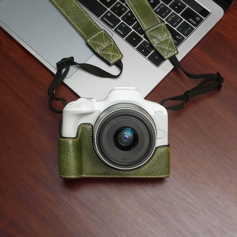 For Canon EOS R50 PU Leather Camera Bag Dock Case Base Protection Cover Shell