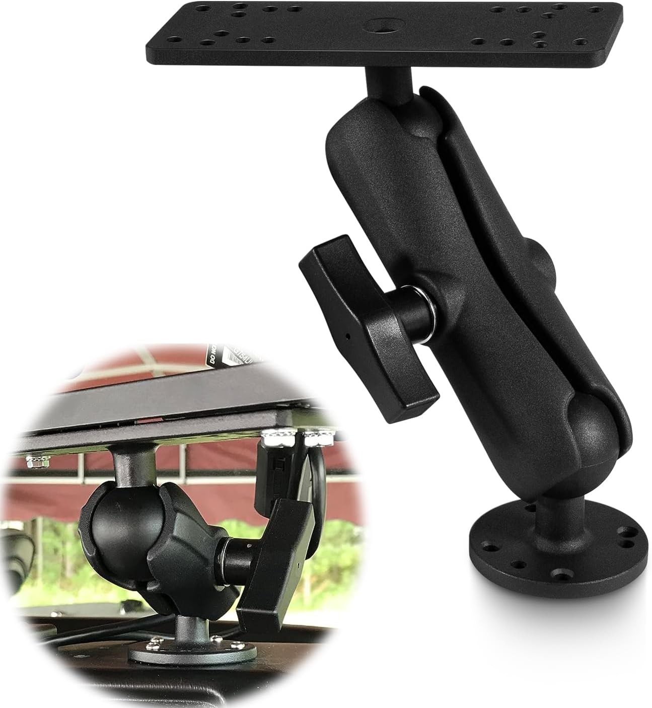Aluminum Fish Finder Mount with 1.5"/ C Size Ball Marine Electronic Depth Finder