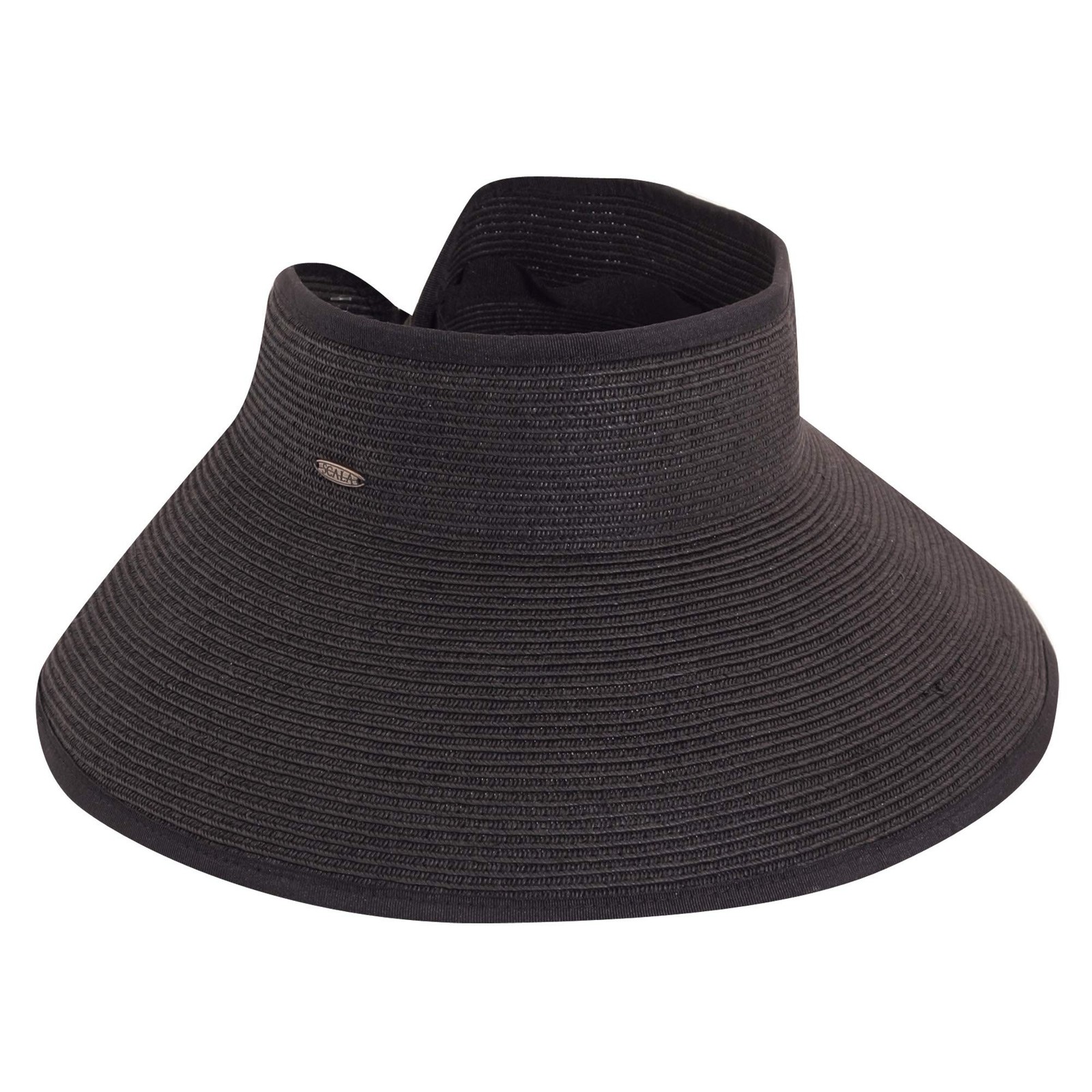 Scala Women's Packable Paper Braid Visor One Size Black