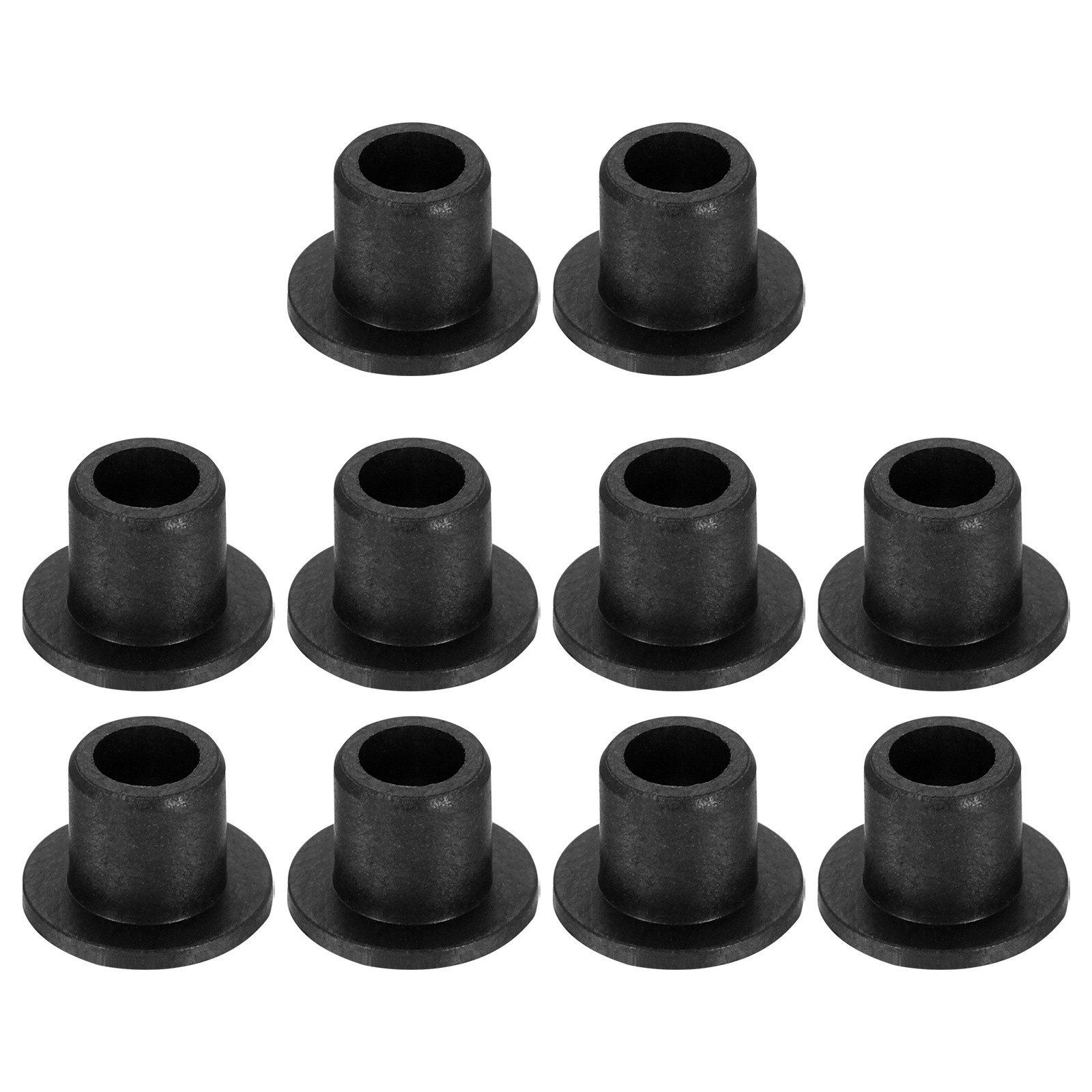 10Pcs Flanged Sleeve Bearing, ID 3mm x OD 4mm x Length 5mm POM Bushing, Black