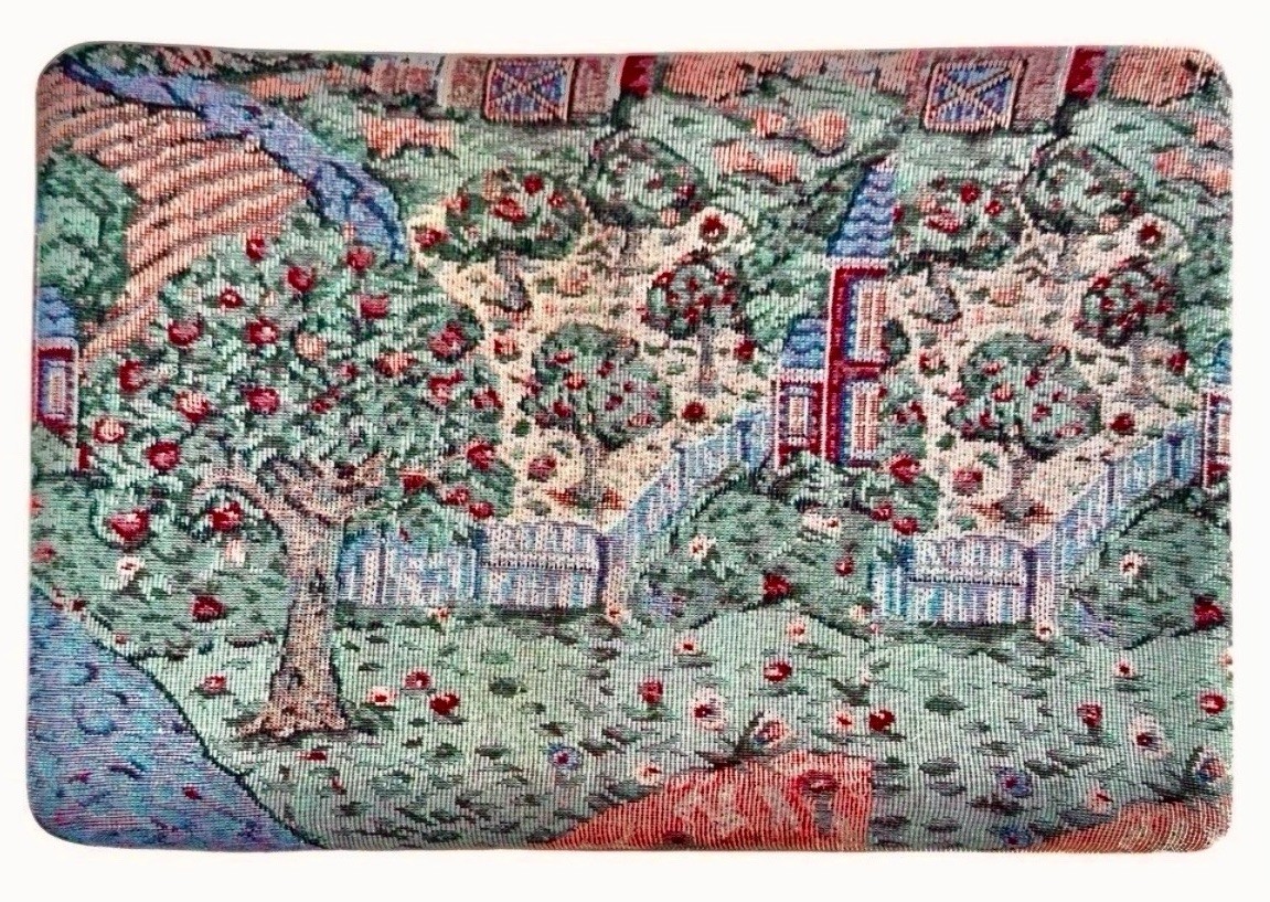 Storage Footstool Tapestry Upholstered Ottoman Cottage Stool Seat