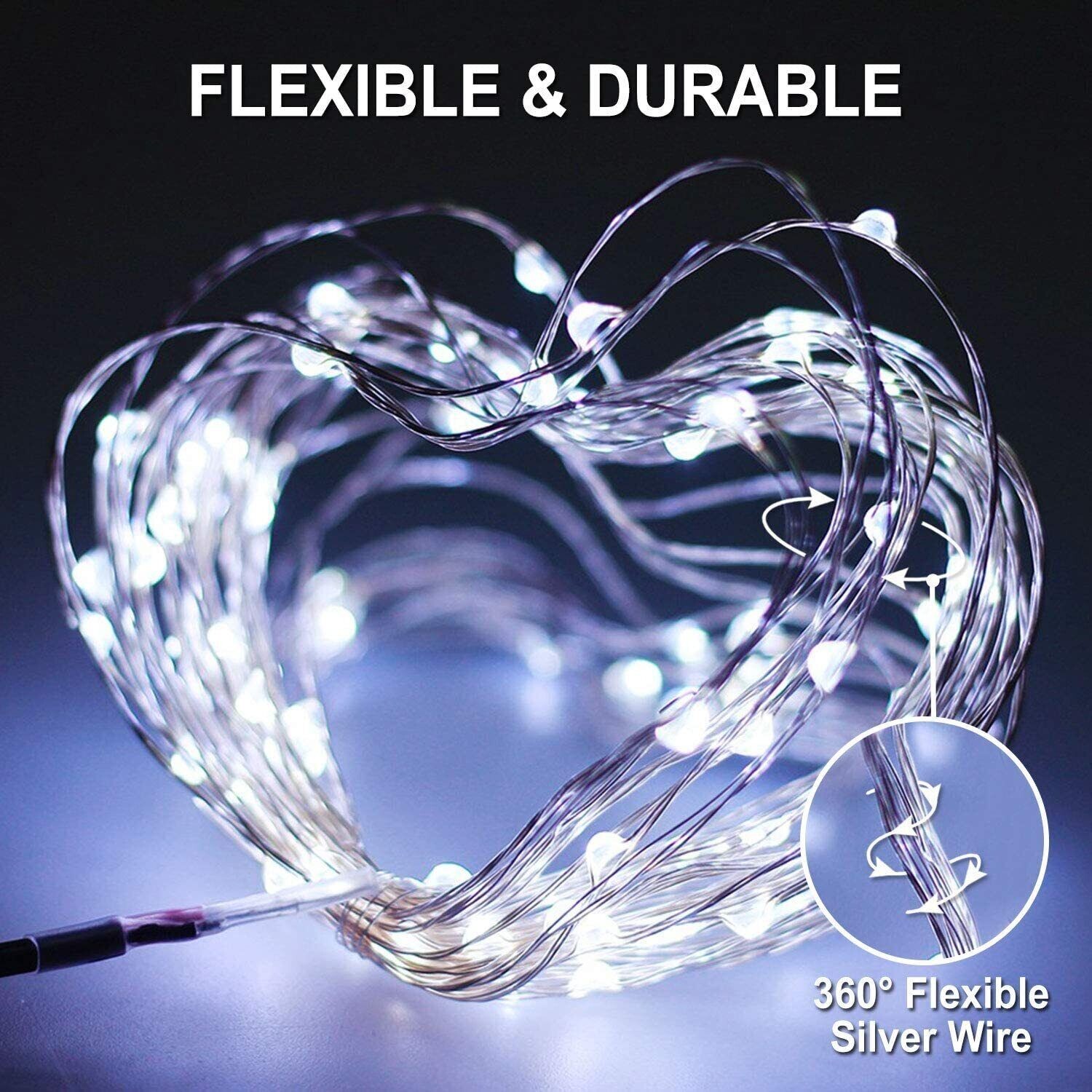 Copper String LED Twinkle String Fairy Lights US Plug with Switch 4.5V 8 Models