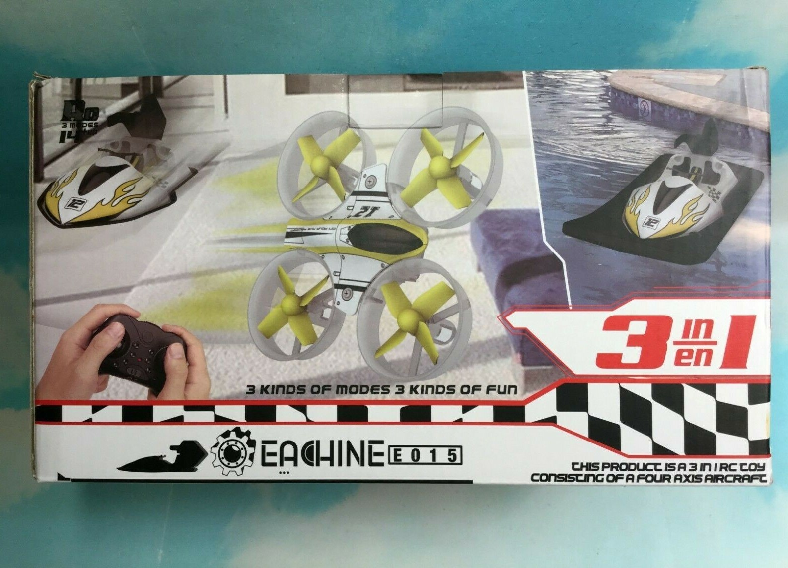 Eachine E015 3 in 1 Quadcopter Hovercraft Boat Altitude Hold Headless Mode Red