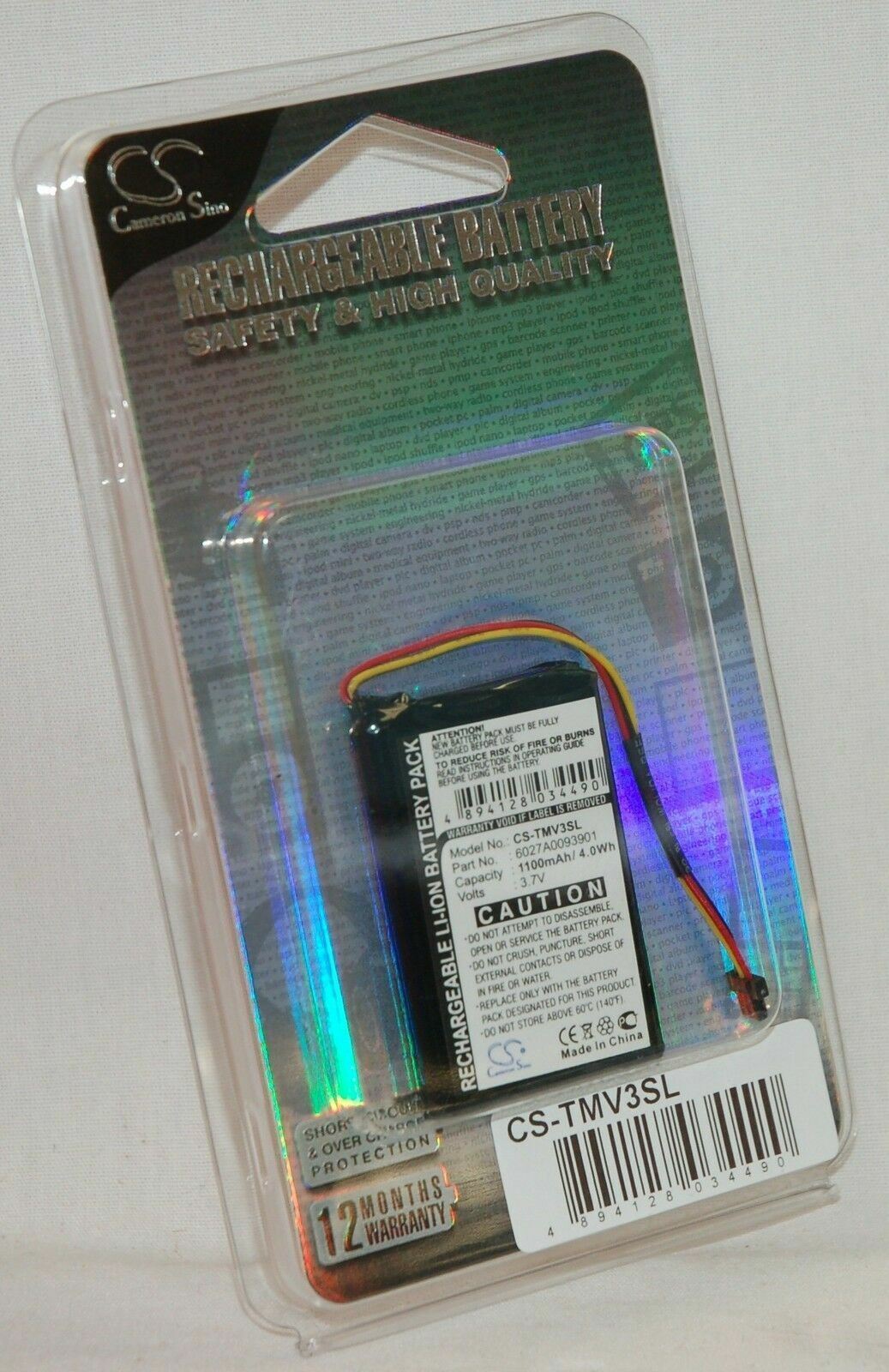 NEW Battery for TomTom XL IQ V3 GPS 3.7V 1100mAh 6027A0093901 Ships from USA