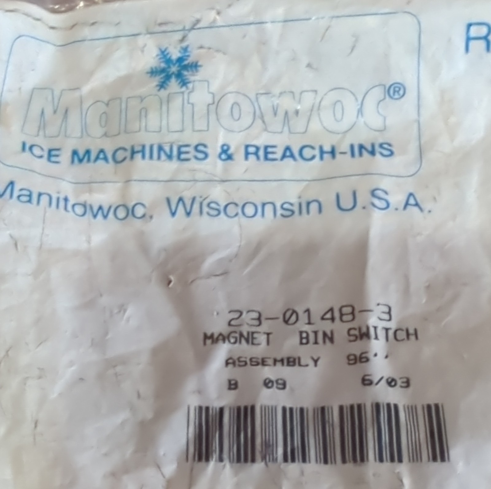 Manitowoc Bin Switch Magnet 23-0148-3 Assembly for Ice Machines