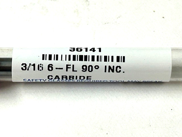 3/16" 90 DEGREE 6 FLUTE CARBIDE COUNTERSINK HTC 36141 USA