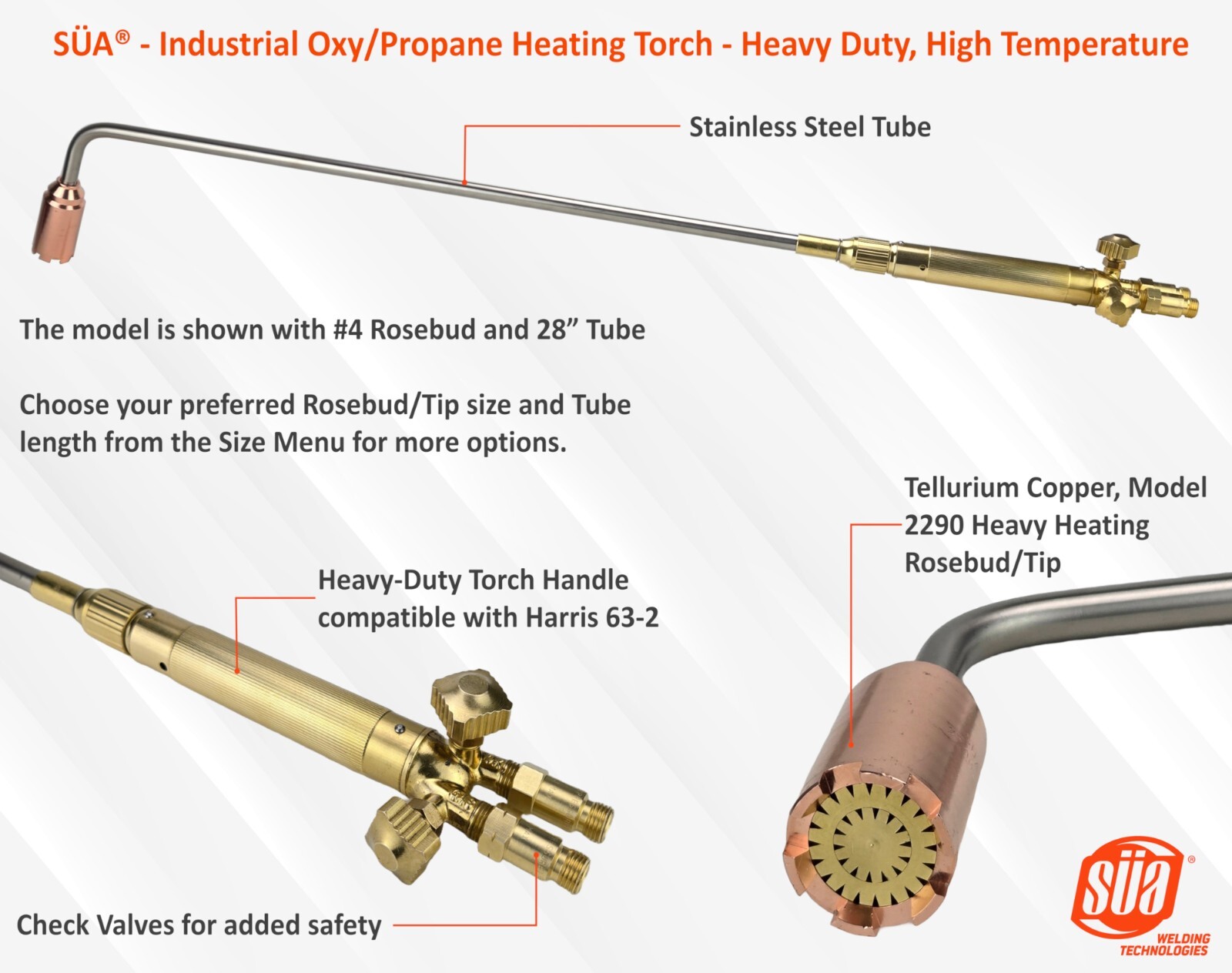 SÜA® - Industrial Oxy/Propane Heating Torch - Heavy Duty, High Temperature