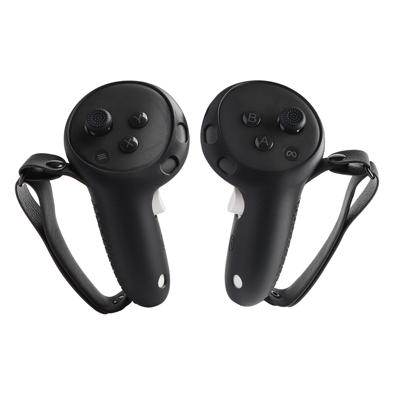 For Quest 3 VR Silicone Handle Grip Cover Controller Case Sleeve Hand Strap Set