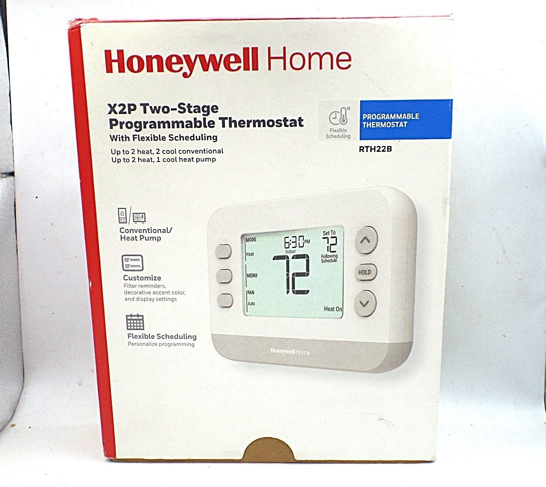 HONEYWELL RTH22B HOME X2P PROGRAMMABLE THERMOSTAT CONVENTIONAL & HEAT PUMPS