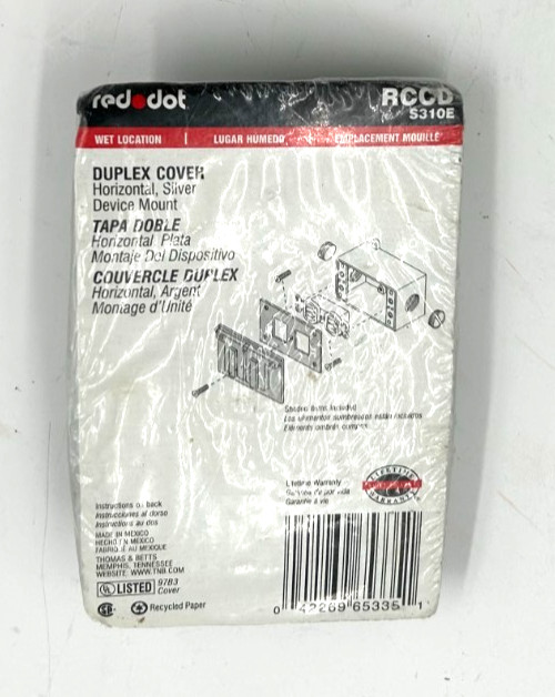Red Dot Duplex Cover Horizontal Silver Device Mount RCCD S310E