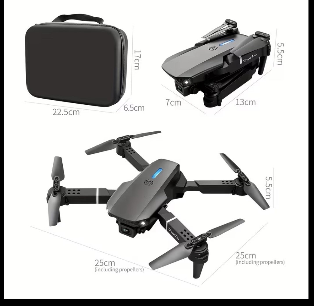 Drone Pro 4K Dual Camera Quadcopter, Screen Remote, Optical Flow, Foldable, Bla…