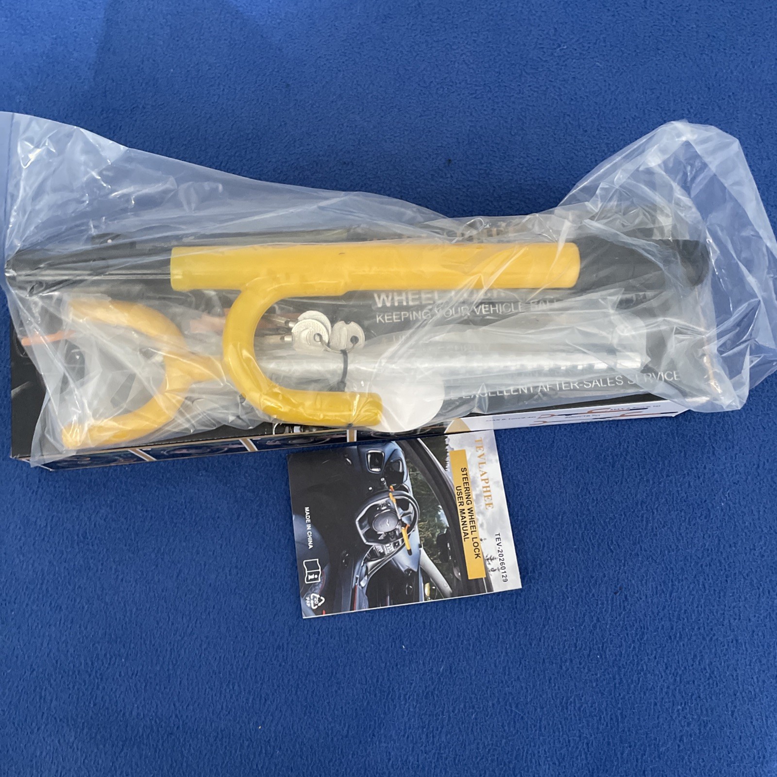 Tevlaphee Steering Wheel Lock Anti Theft Car Device Universal