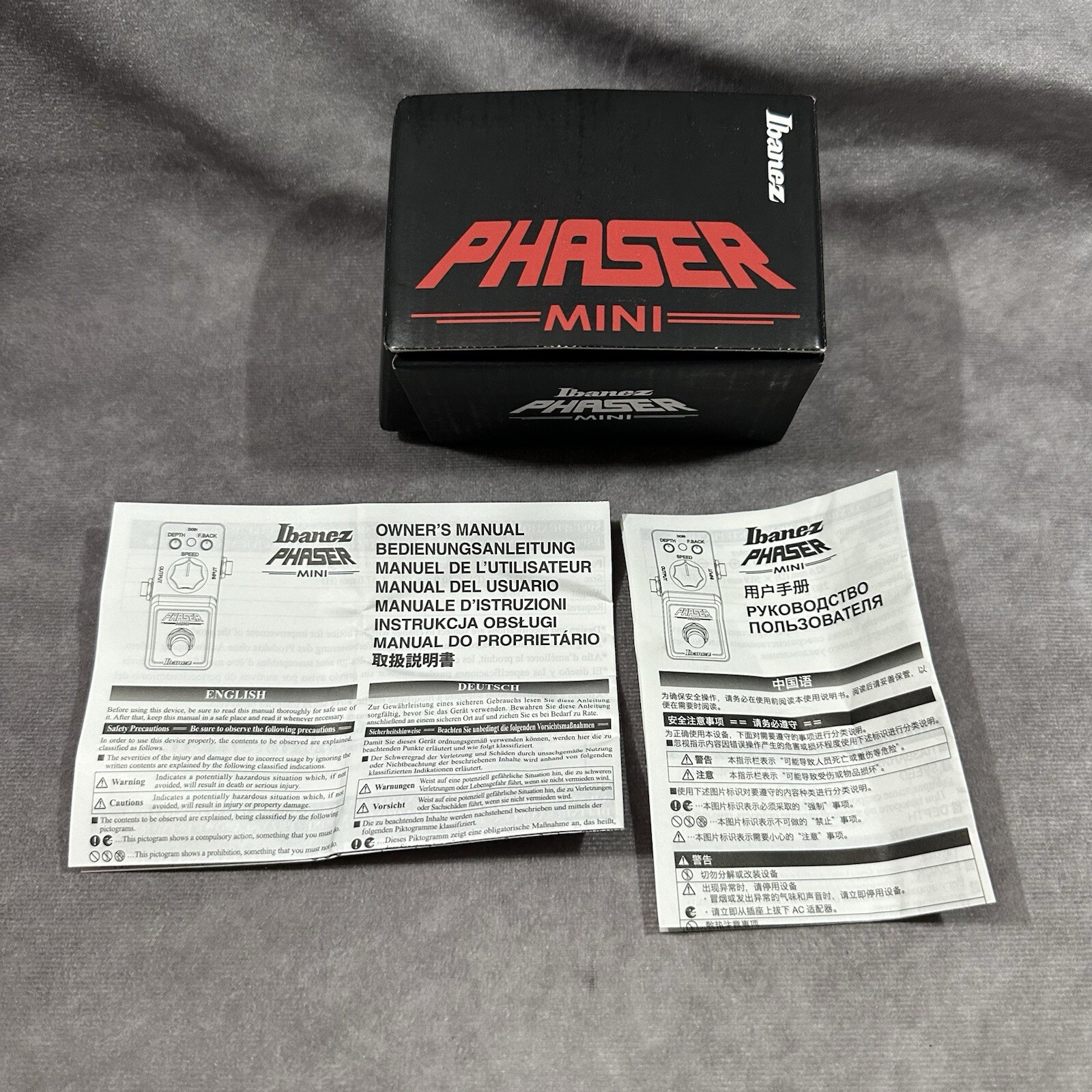 Ibanez PHMINI Mini Phaser Effects Guitar Pedal Red BOX & INSERTS ONLY