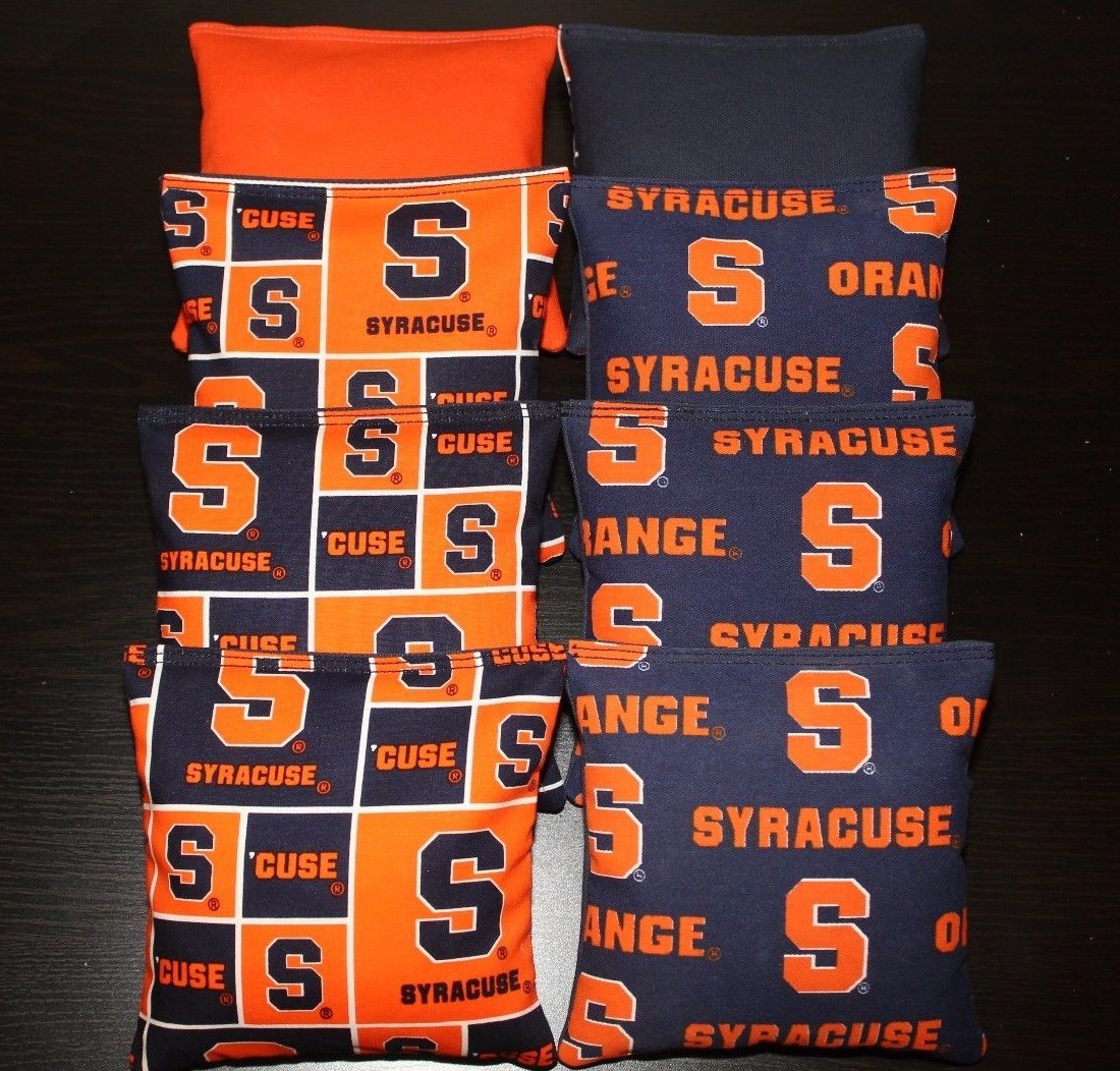 8 All Weather CORNHOLE BEANBAGS made w SYRACUSE University Fabric ACA Reg Bags