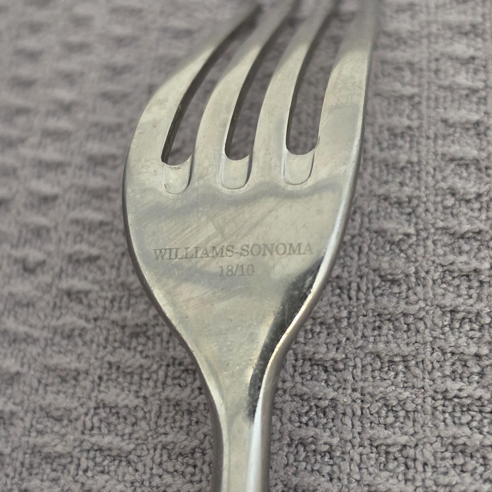 WILLIAMS SONOMA CUPOLA Dinner Fork TWO-TONE Hammered Stainless Flatware