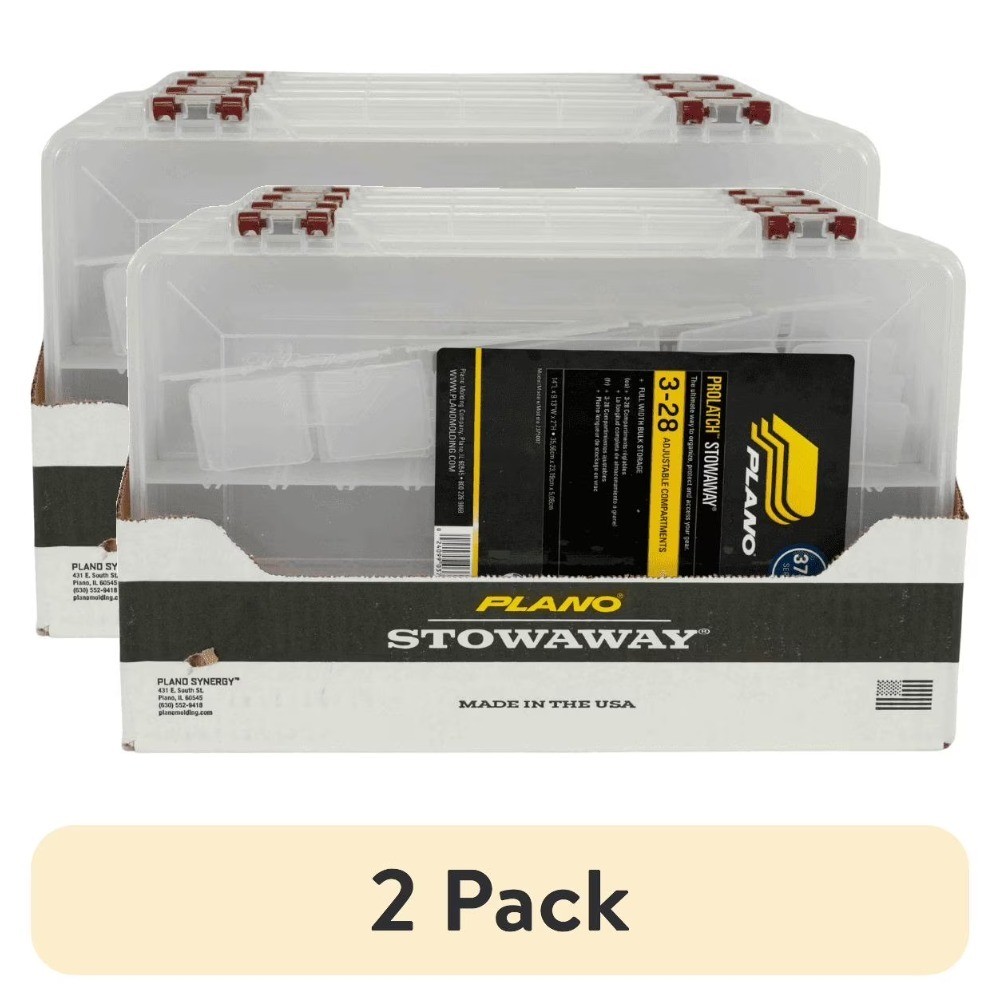 Large Clear Organizer Tackle Box ProLatch Stowaway 2 Pack Storage Case