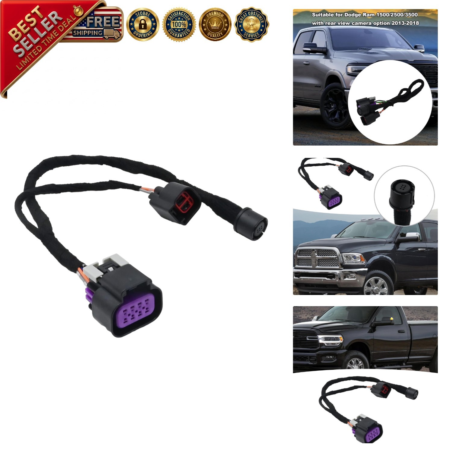 Tailgate Rear View Backup Camera Wiring Harness Dodge Ram 1500 2500 3500 2013 18