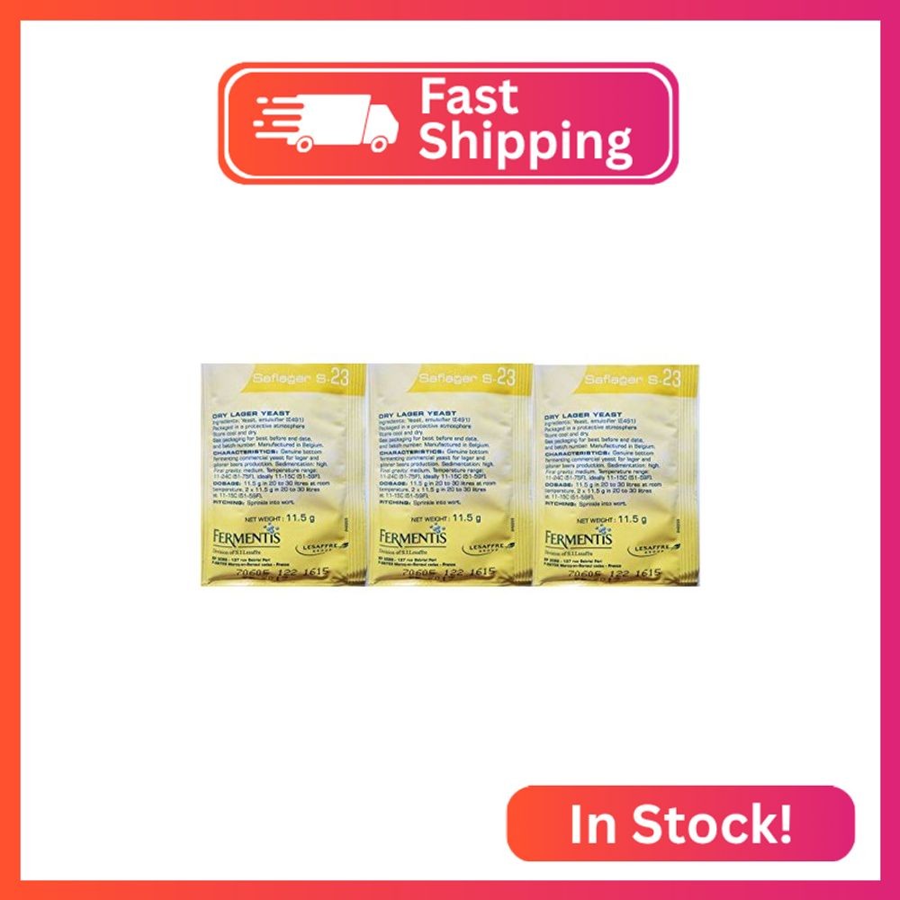 3 Packs Saflager S-23 Dry Beer Yeast (3 X 11.5 Gram Packets)