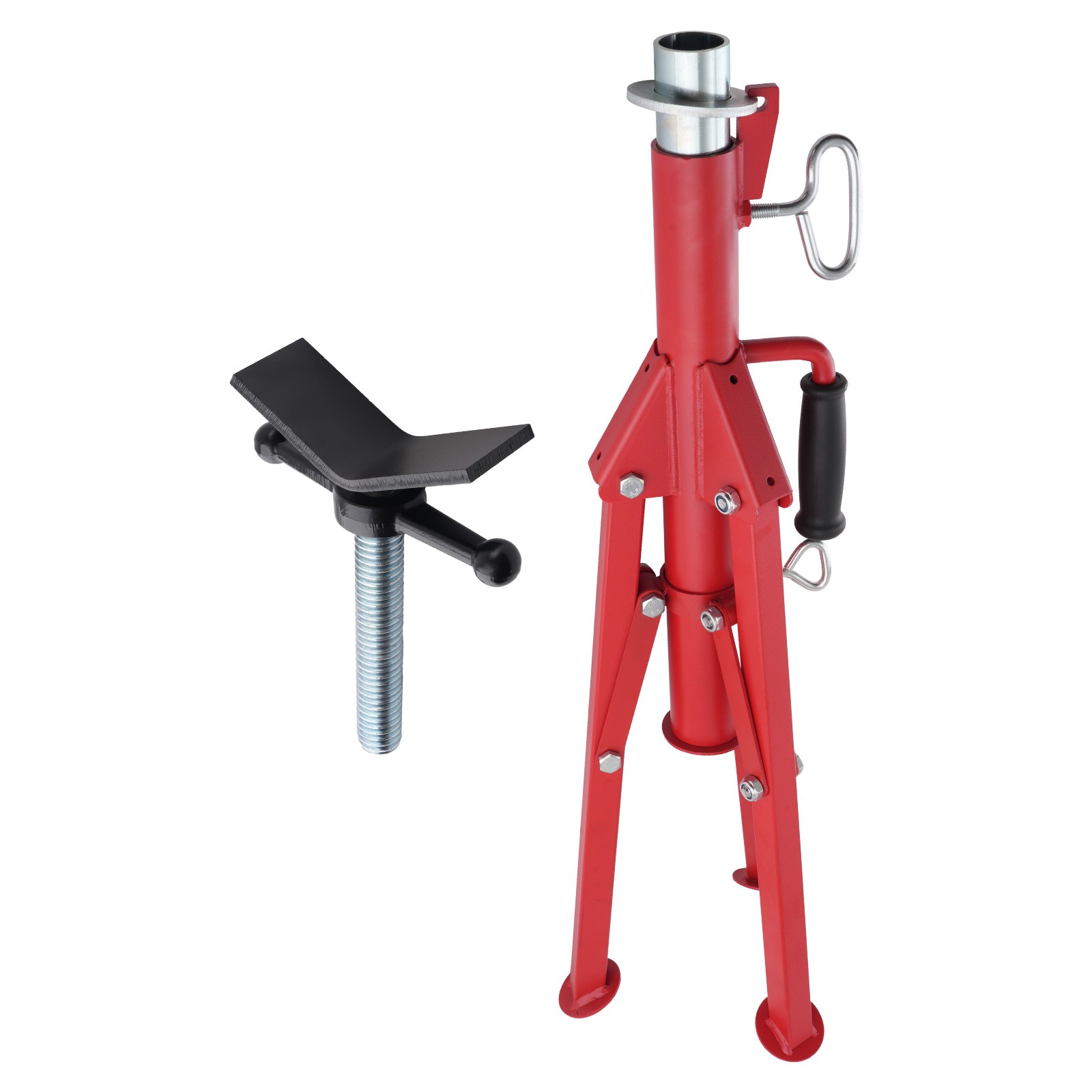 Pipe Jack Stand Steel V-Head Adjustable 28-52 Inch 2500lbs Tripod Support