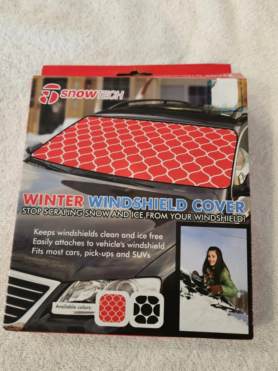 snowTECH Winter Windshield Cover, NIB, Black Dots, Stop Scraping Snow & Ice New