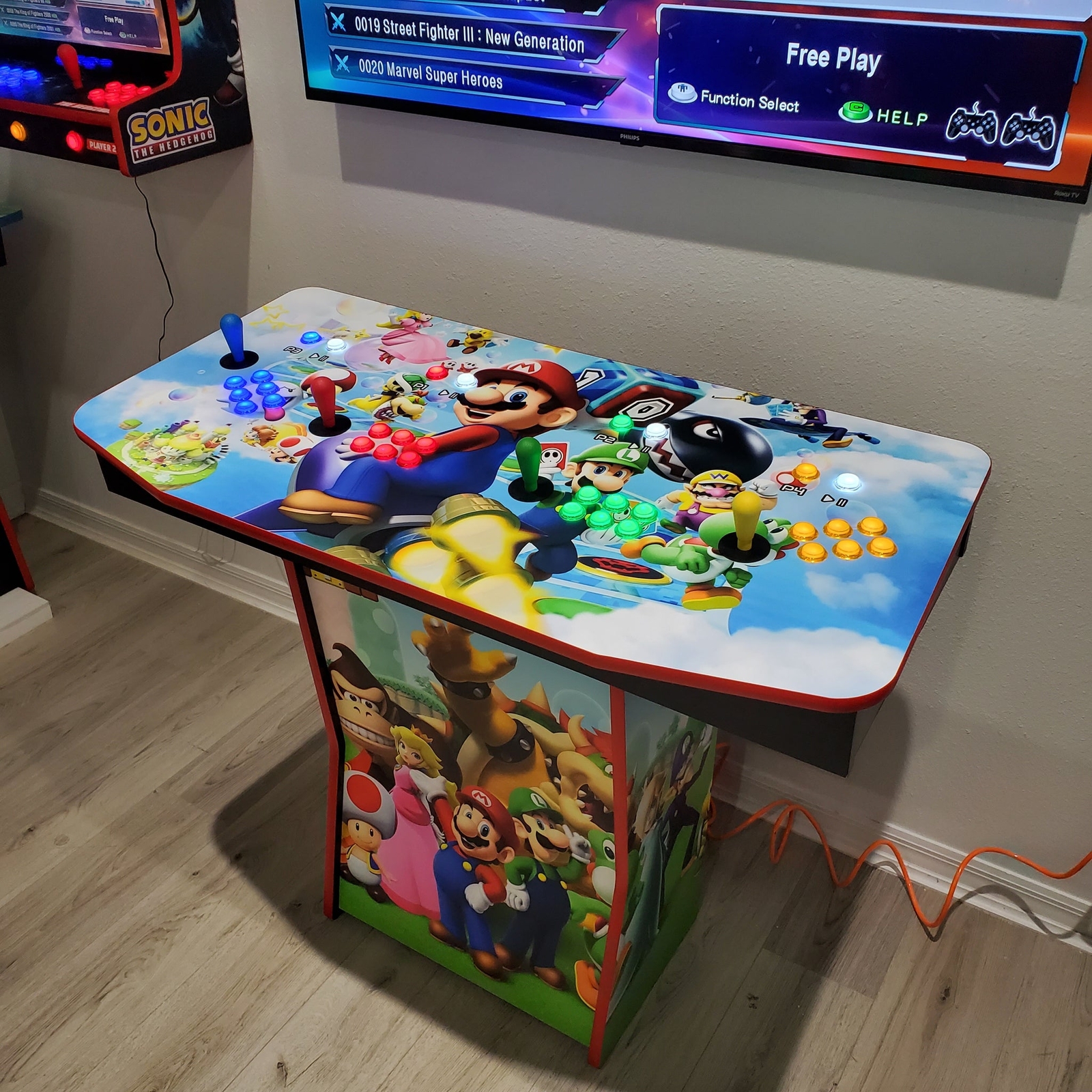 4 Player Mario Bros Pedestal Arcade Machine