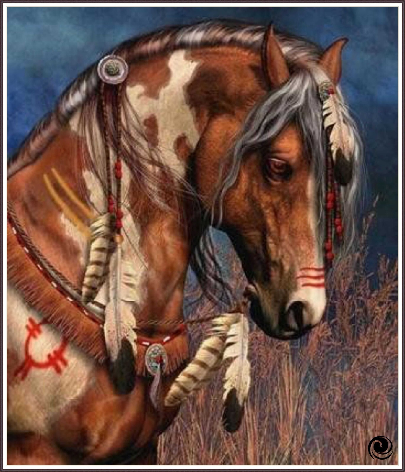 INDIAN HORSE 565 - Chart Counted Cross Stitch Pattern Needlework Xstitch