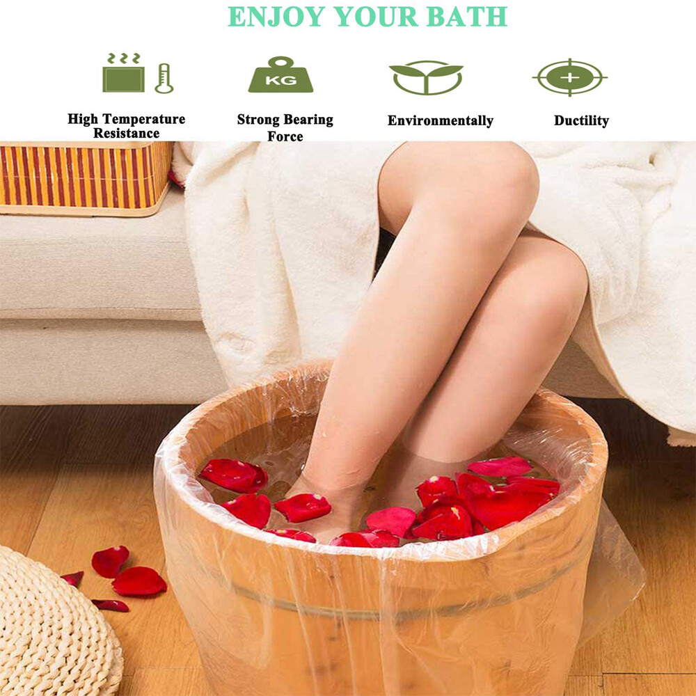 100Pcs Disposable 28"x28" Large Tub Liners for Ionic Detox Foot Bath Tub Basin