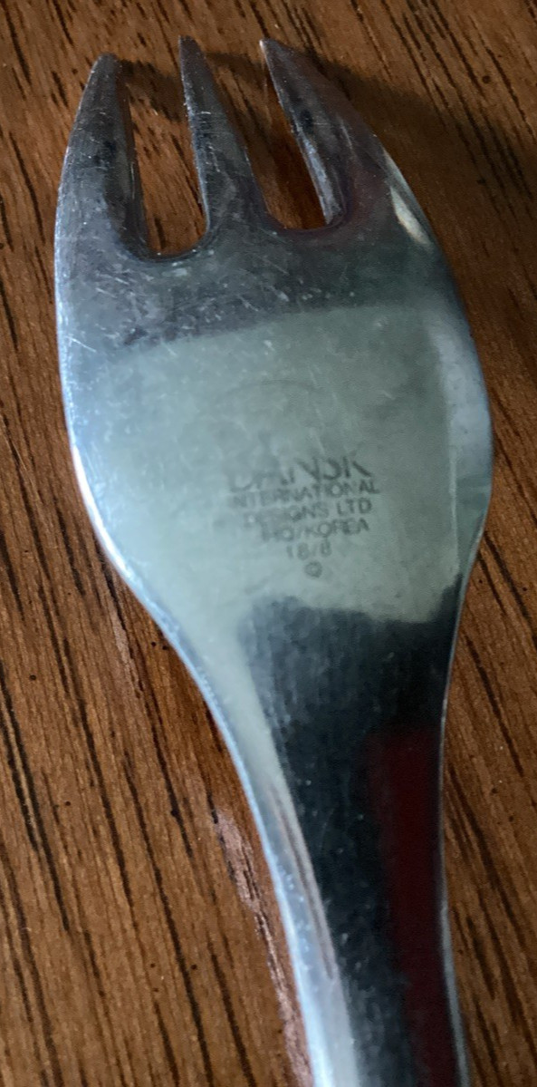 Dansk Stainless Parallel Diamond Salad Fork (s) 18/8 Korea Flatware 7 1/8" Used