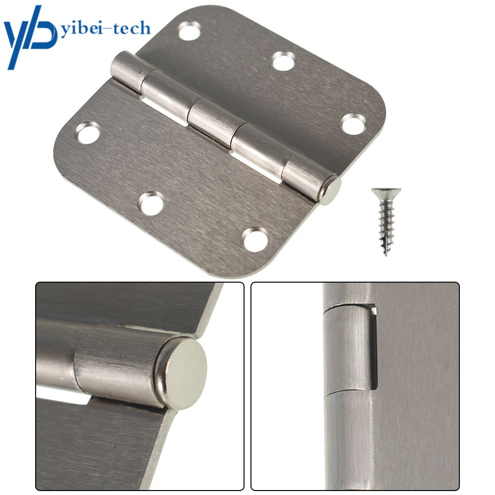 Satin Nickel Door Hinges 3.5*3.5in 2.2mm 5/8" Radius Corners 3-1/2 Inch 18 pcs