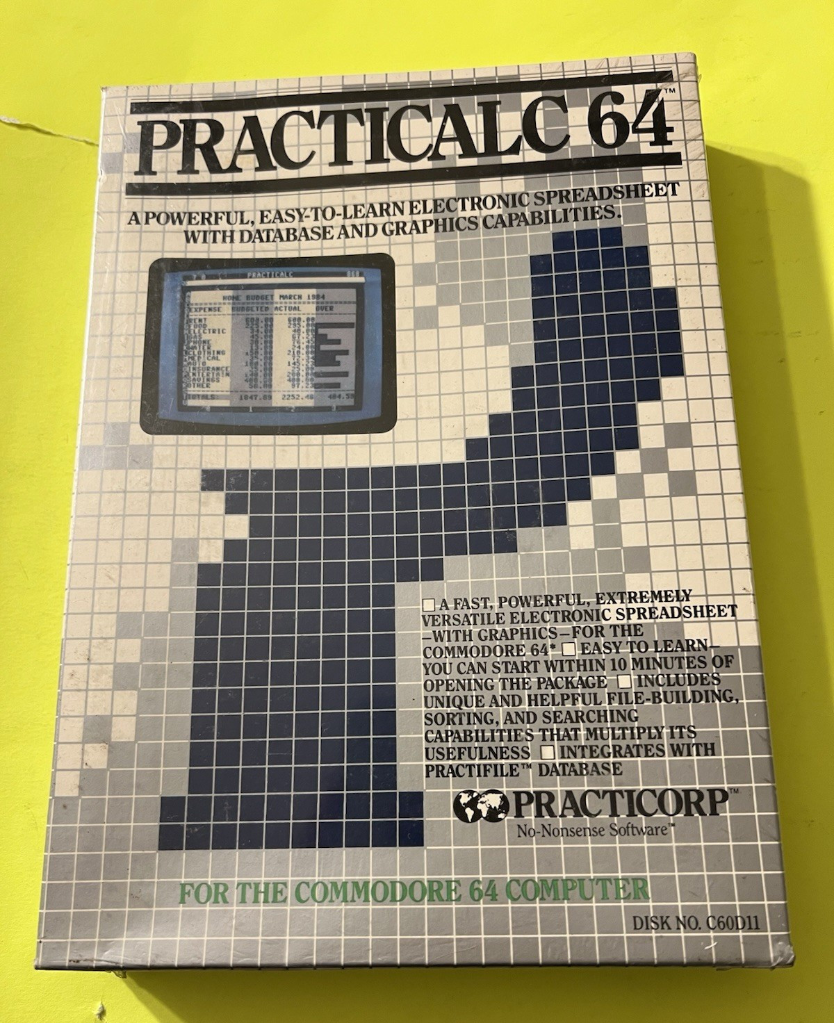 Vintage PRACTICALC Practicorp Spreadsheet Commodore 64 - New Sealed
