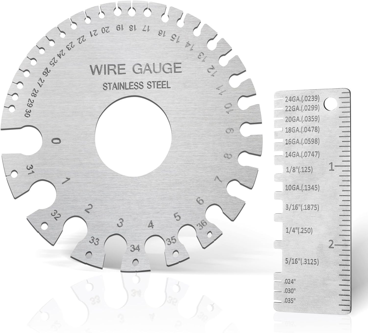 karmiero 2Pcs Metal Gauge Thickness Tool, Wire Gauges Size for Welding,