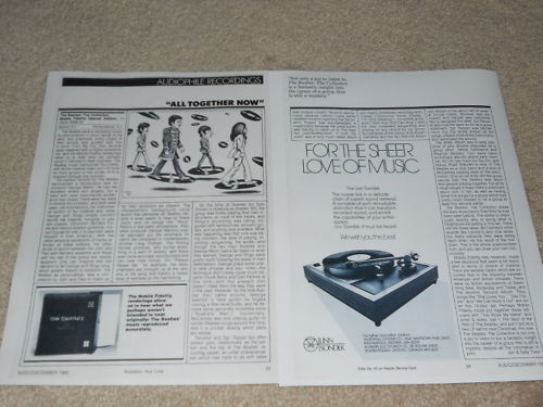 Beatles MFSL Vinyl The Collection Review, 2 pages, 1982, Mobile Fidelity Box